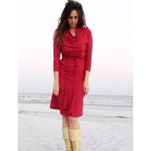 Gaia Conceptions Cocoon Belted Short Dress - L